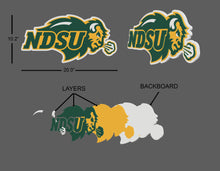 Load image into Gallery viewer, North Dakota State University Bison 3D Logo Fan Foam Wall Sign layers
