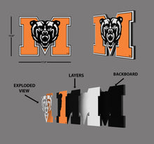 Load image into Gallery viewer, Mercer University Bears 3D Logo Fan Foam Wall Sign layers
