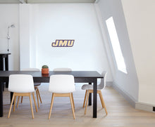 Load image into Gallery viewer, James Madison University Dukes 3D Logo Fan Foam Wall Sign on the wall
