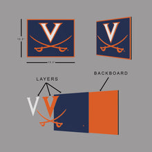 Load image into Gallery viewer, University of Virginia Cavaliers 3D Logo Fan Foam Wall Sign layers
