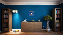 Load image into Gallery viewer, University of Virginia Cavaliers 3D Logo Fan Foam Wall Sign on the wall
